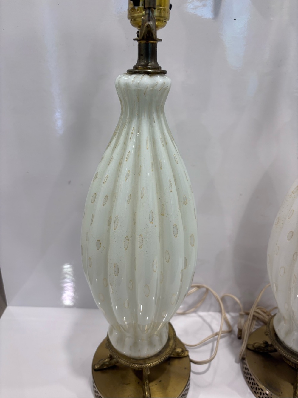Vintage Murano Style Blown Glass Lamp Set Of 2 - Picture 2 of 12